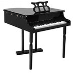 Musical Instrument Toy 30-Key Children Mini Grand Piano with Bench-Black - Color: Black