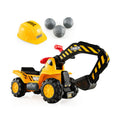 Ride on Push Car Bulldozer Digger Toy with Safety Helmet and Working Shovel - Color: Yellow