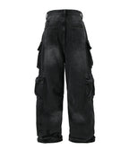 NOIR DISTRESSED CARGO DENIM