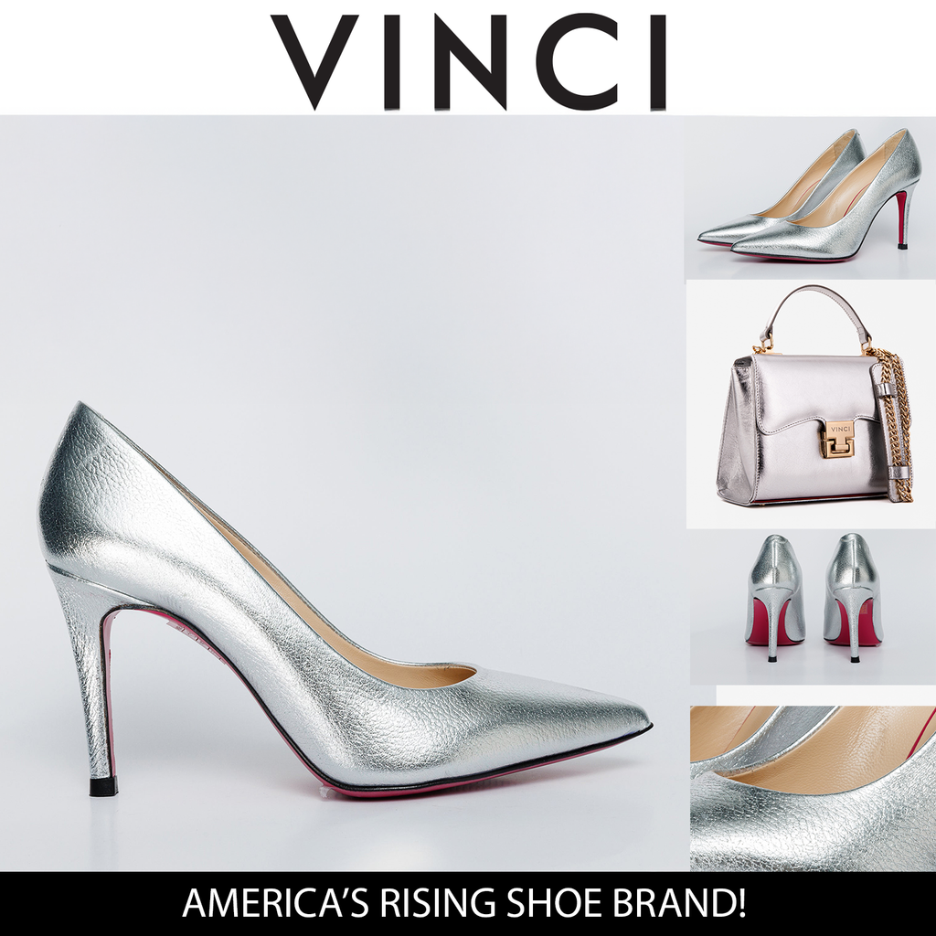 The Ege Silver Leather Pump Fuchsia Sole Women Shoe