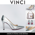The Ege Silver Leather Pump Fuchsia Sole Women Shoe