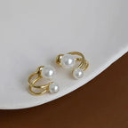 Double Pearl Stud Earring - Sori Style