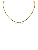 Emerald Baguette Thin Tennis Necklace