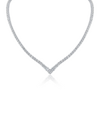 V Front Tennis Necklace