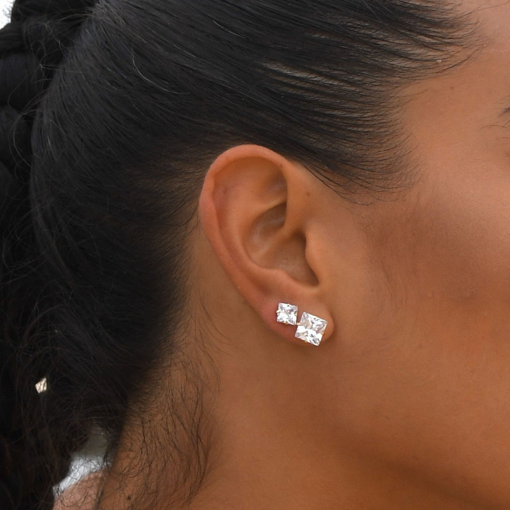 Princess Cut Stud