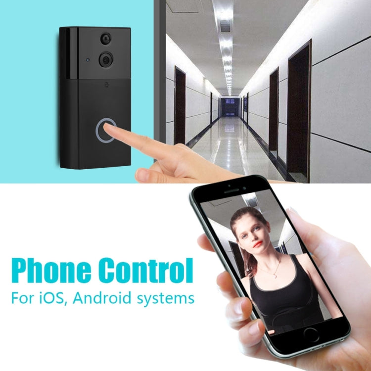 VESAFE HD 720P Security Camera Smart WiFi Video Doorbell Intercom, Support TF Card & Infrared Night Vision & Motion Detection App for IOS and Android(With Ding Dong/Chime)(Black)