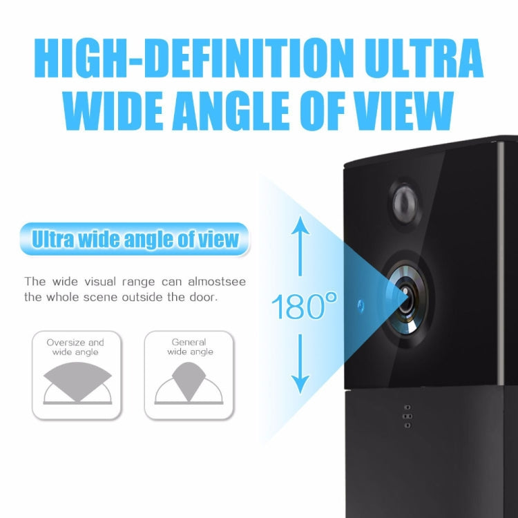 VESAFE HD 720P Security Camera Smart WiFi Video Doorbell Intercom, Support TF Card & Infrared Night Vision & Motion Detection App for IOS and Android(With Ding Dong/Chime)(Black)