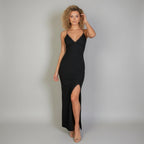 Eyelash Lace Split Thigh Dress