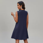 Knot Cut-Out Pleated Dress