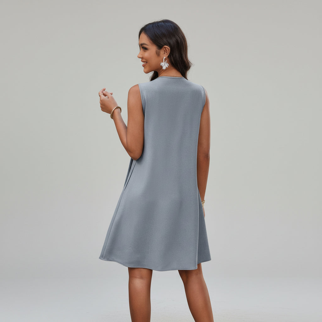 Knot Cut-Out Pleated Dress