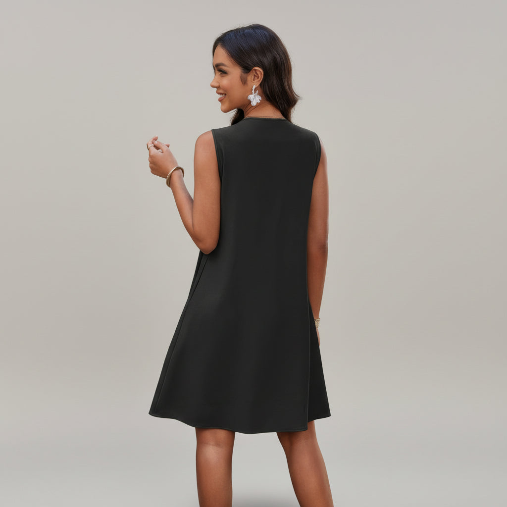 Knot Cut-Out Pleated Dress