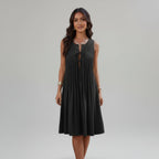 Knot Cut-Out Pleated Dress