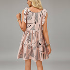 Abstract Pocket A-Line Dress