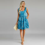 Abstract Pocket A-Line Dress