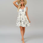 Abstract Pocket A-Line Dress