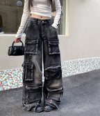 ACID WASH CARGO PANTS