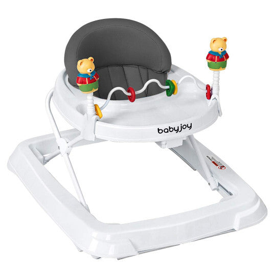 Walker Adjustable Height Removable Toy Wheels Folding Portable Grey