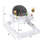 Walker Adjustable Height Removable Toy Wheels Folding Portable Grey