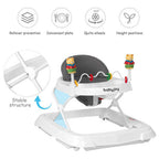 Walker Adjustable Height Removable Toy Wheels Folding Portable Grey