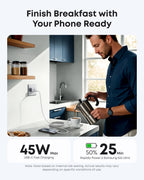 Anker Nano Charger (45W) with USB-C to USB-C Cable