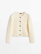Women's Knitted Cardigan - Retro Long Sleeve Button Casual Top