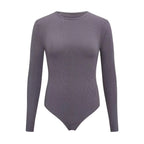 Women Long Sleeve O neck Tight Skinny Skims Style replacement Ribbed Bodysuit