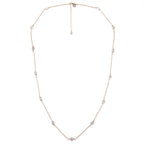 36" Yellow Gold Station Necklace