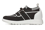 CALTO - X1342 - 2.8 Inches Taller (Mocha Brown/White) - Lace Up Casual Walker - Lightweight