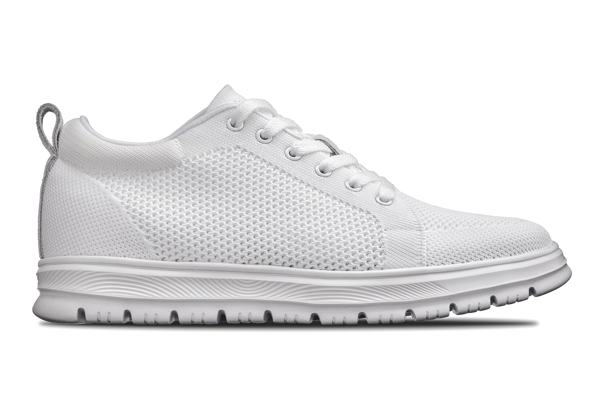 CALTO - X2321 - 2.4 Inches Taller (White/White Sole) - Lace Up Casual Sneaker - Lightweight