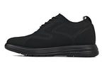 CALTO - X2631 - 2.8 Inches Taller (Black/Black Sole) - Lace Up Casual Walker - Lightweight