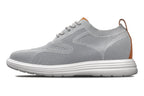 CALTO - X2637 - 2.8 Inches Taller (Pewter Grey/Brown) - Lace Up Casual Walker - Lightweight