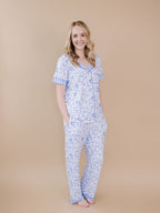 Bamboo Women's Pajamas| Blue Flowers