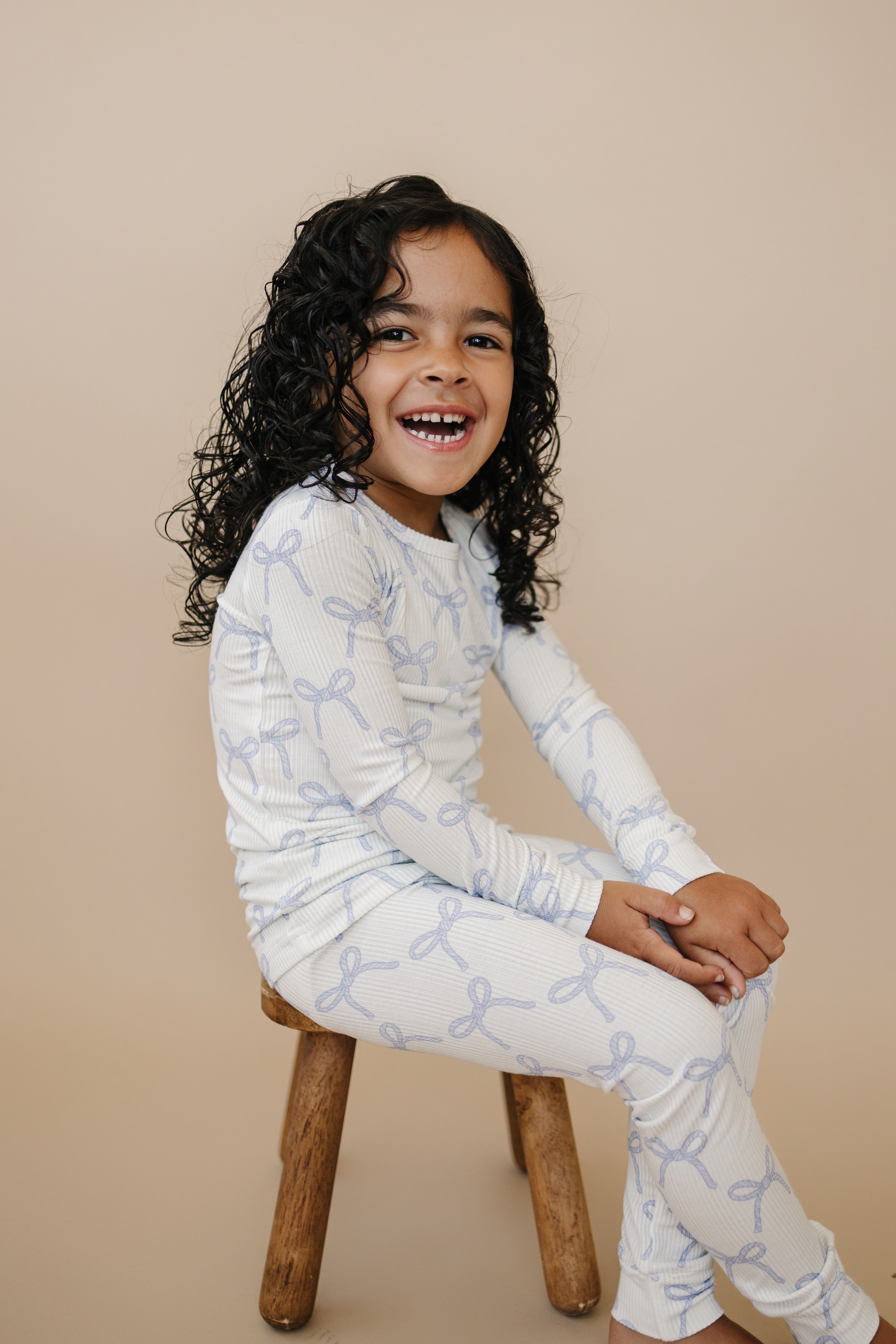 Blue Belle 2pc Ribbed Bamboo Pajamas