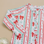 Bamboo Zip Romper | Retro Candy Cane