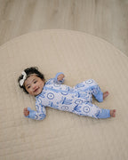 Bamboo Zip Romper | Blue Bow