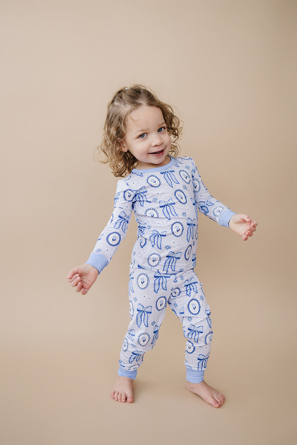 Bamboo Two Piece Set | Blue Bow
