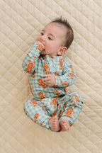 Bamboo Zip Romper | Gingerbread Gingham