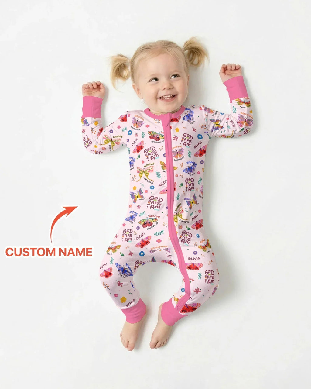Custom Name God says I am Butterfly Bamboo Convertible Zippy