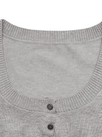 Ribbed Long Sleeve Top and Skirt Knit Set