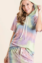 BiBi Tie Dye Terry Hoodie with Drawstring
