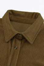 Pink Corduroy Button Pocket Shirt