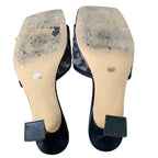 Modatope Womens Size 6 Black Leopard Mesh Open Toe 3" Heel Slide On Sandal Shoes