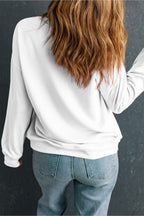 White Easter Bunny Bow Printed Casual Sweatshirt