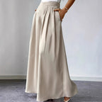 Women's High-Waist Pleated Wide-Leg Pants – Relaxed Bohemian Linen