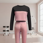 Women's Korean-Style Hoodie & Pants Two-Piece Set – Casual Patchwork