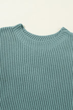 Apricot Side Slit Short Sleeve Oversized Sweater