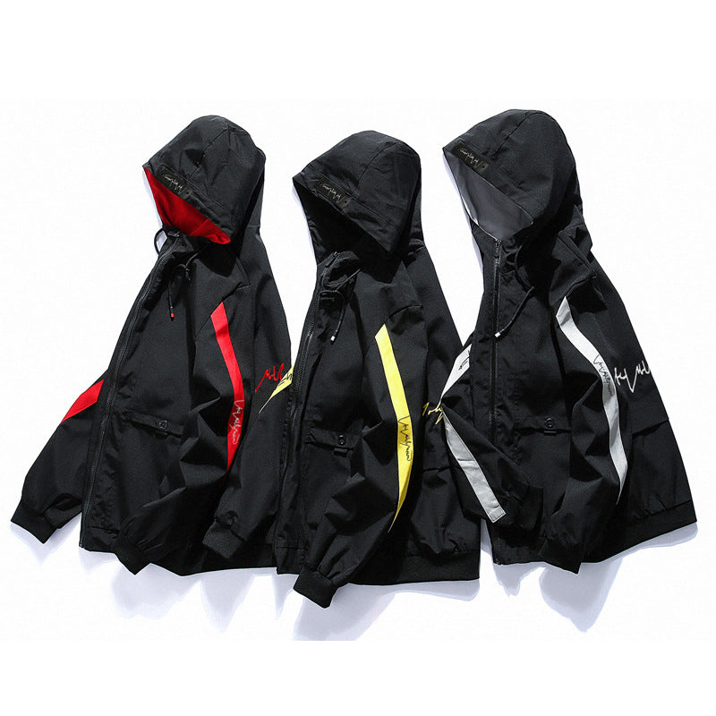 Men's Color Block Hooded Jacket