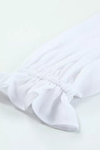 Elegant Tie-Front Ruffle Mini Dress with Smocked Wiast