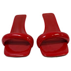 Cociy Womens Size 8 Red 3" Heel Open Square Toe Backless Slip On Shoes