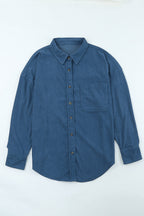 Pink Corduroy Button Pocket Shirt